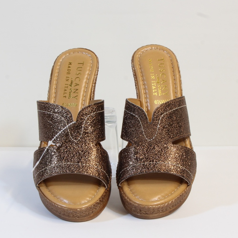Tuscany by Easy Street Women's Bronze Marsala Wedge Sandal